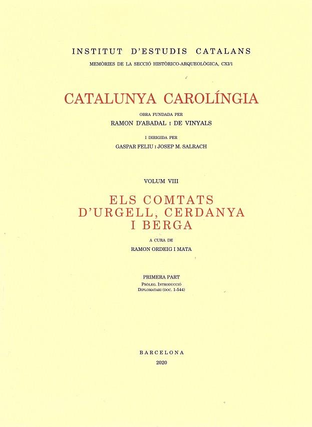 VOLUM: 8 : ELS COMTATS D'URGELL, CERDANYA I BERGA PRIMERA PART | 9788499655680 | Llibreria Huch - Llibreria online de Berga 