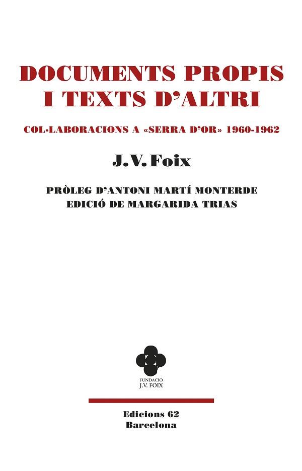 DOCUMENTS PROPIS I TEXTS D'ALTRI | 9788429780802 | FOIX I MAS, J. V. | Llibreria Huch - Llibreria online de Berga 