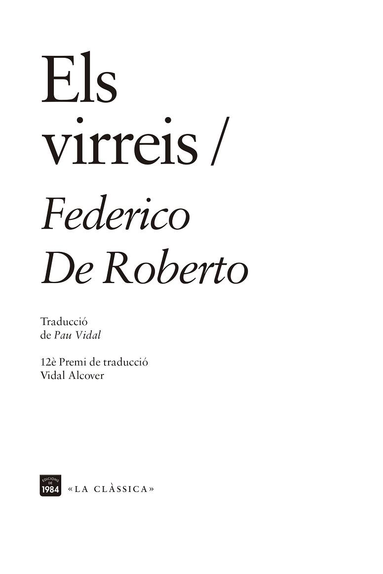 VIRREIS, ELS | 9788416987832 | DE ROBERTO, FEDERICO | Llibreria Huch - Llibreria online de Berga 