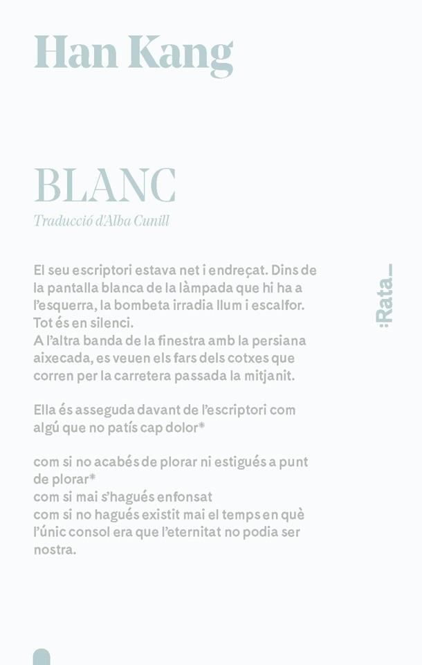 BLANC | 9788416738502 | HAN KANG | Llibreria Huch - Llibreria online de Berga 