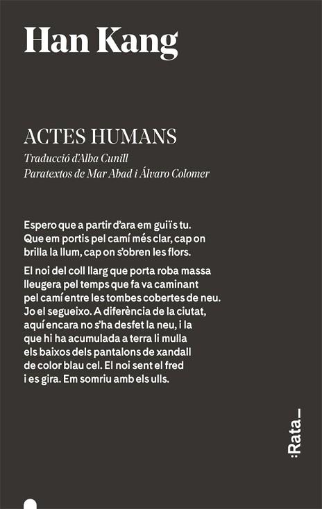 ACTES HUMANS | 9788416738359 | HAN KANG | Llibreria Huch - Llibreria online de Berga 