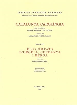 VOLUM: 8 : ELS COMTATS D'URGELL, CERDANYA I BERGA PRIMERA PART | 9788499655680 | Llibreria Huch - Llibreria online de Berga 